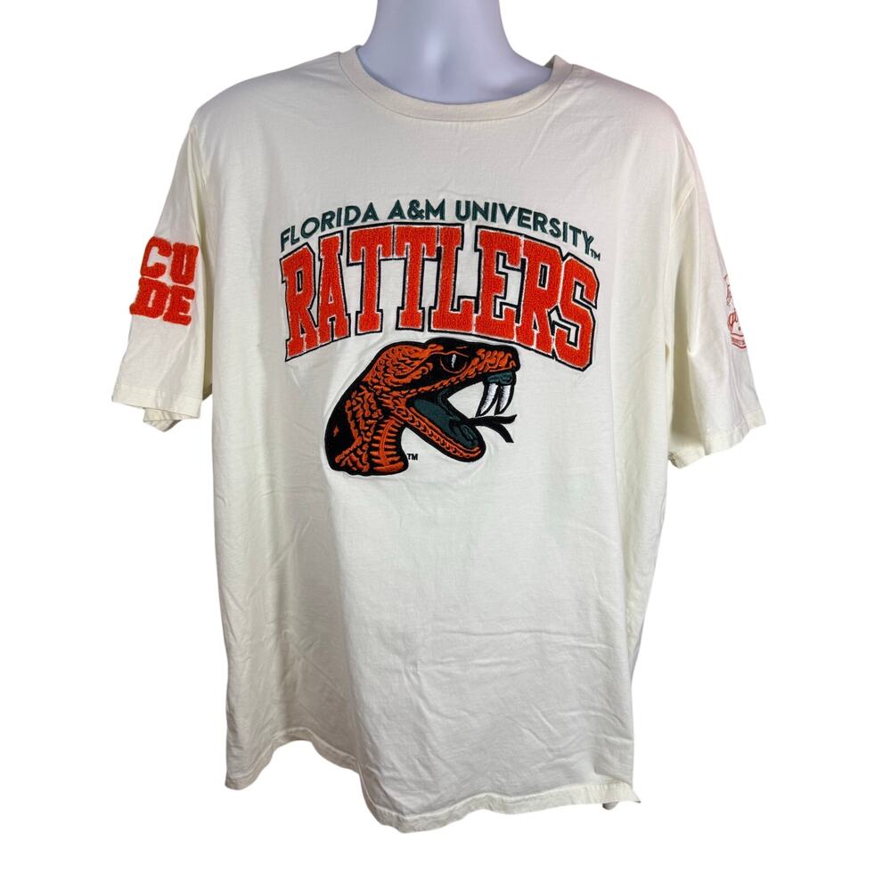 Florida A&M University Rattlers White Shirt Size 3XL Patches Sewn On